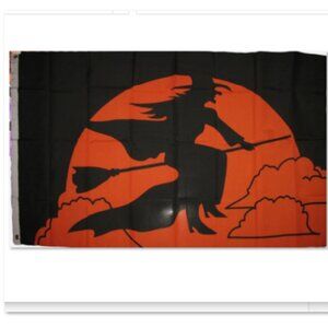 NEW Halloween Witch By Orange Moonlight 3x5 Feet Flag